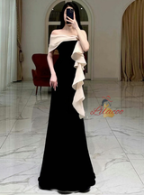 Black Mermaid Velvet Prom Dress