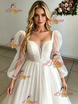 Tulle Long Sleeve Wedding Dress
