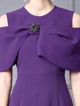 Purple Beading Mother Of The Bride Dress