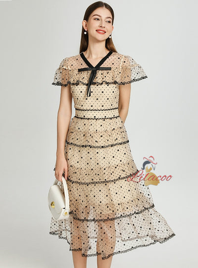 Silm Waist Tiers Cake Dress