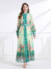 Chiffon Printed Long-sleeved Dress