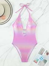 V-neck One-piece Swimsuit