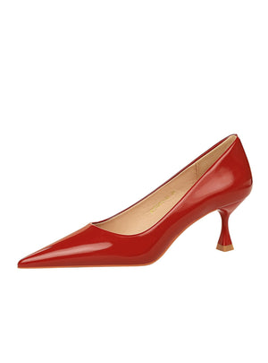 Women's Glossy Patent Leather Shoes