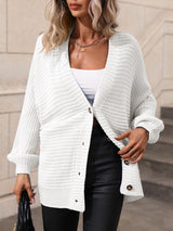 Solid Color Knitted Cardigan Loose Sweater
