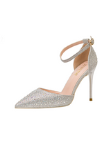 Thin High-heeled Pointed Rhinestone Wedding Shoes