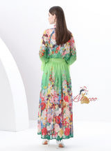 Women Printed Chiffon Shirt+Skirt Suit