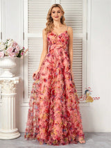 Summer Print V-neck Party Dress