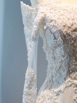 White Mermaid Long Sleeve Appliques Wedding Dress