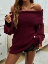 Loose Solid Color Pullover Long Sleeve Sweater