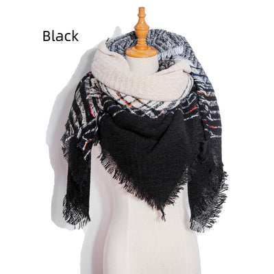 Gradual Plaid Square Scarf Ladies Shawl
