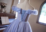 Tulle Sequins Off the Shoulder Homecoming Dress