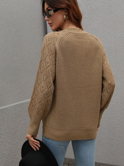 Single-breasted Knitted Cardigan Loose Sweater