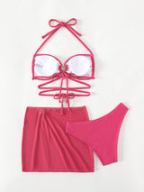 Love Heart Jewelry Three-piece Swimsuit Bikini