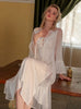 Satin Perspective Gauze Stitching Nightdress