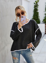 Round Neck Fringed Sweater