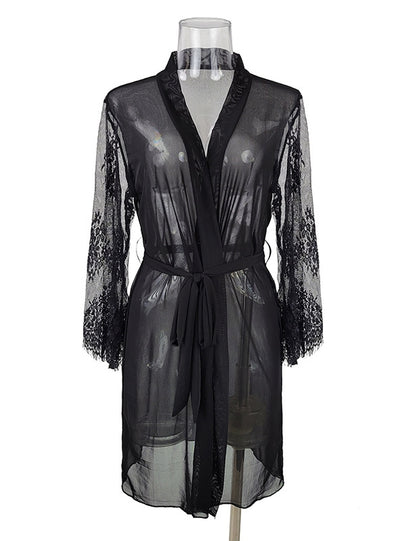 See-through Mesh Robe Bathrobe