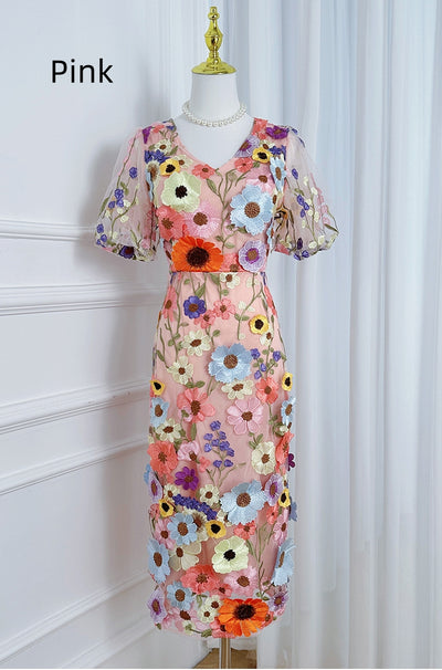 Heavy Industry Three-dimensional Flower Dress
