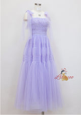 Purple Sleeveless Slim Waist Dress