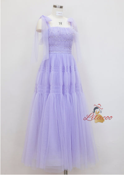 Purple Sleeveless Slim Waist Dress