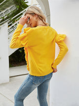 Wooden Ear Knitted Pullover Sweater