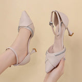 Women Pointed Beading Stiletto Sandals