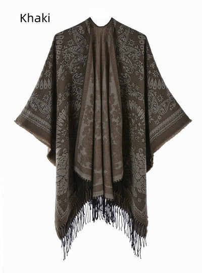 Autumn and Winter Scarves Ladies Retro National Wind Shawl
