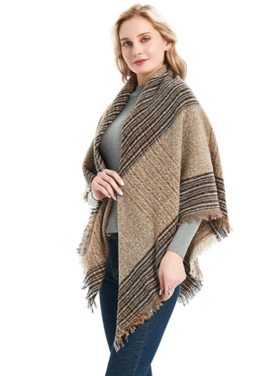 Women Large Plaid Square Scarf