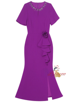 Black Short Sleeve Mother Of The Bride Dress