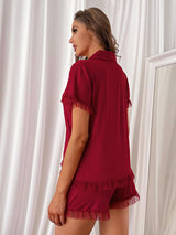 Solid Color Short-sleeved Pajamas