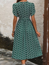 Floral Printed Short Sleeve Summer Dress