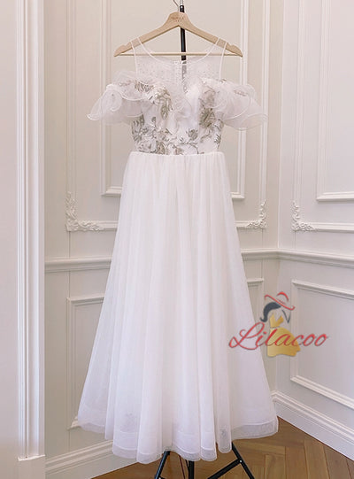 White Sling Gauze Slim Dress