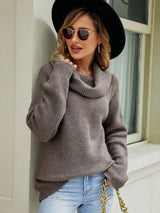 Loose Solid Color Lapel Pullover Sweater