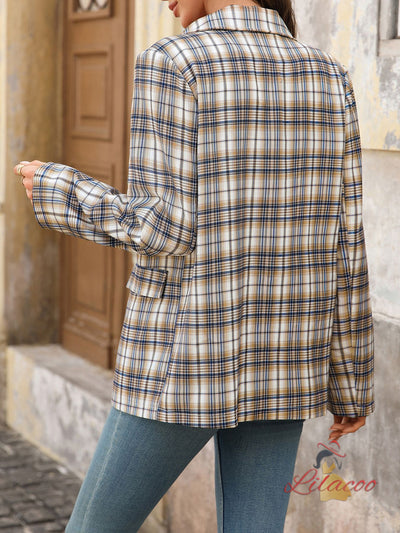Fashion Suit Plaid Top Coat