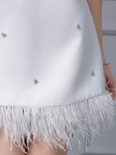 White Short Sleeve Mother Of The Bride Dress