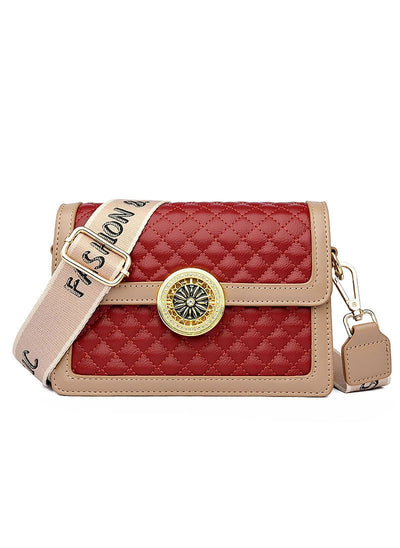 Rhombic Wide Shoulder Strap Slung Square Bag