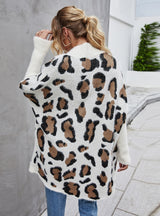Fashion Leopard Print Cardigan Sweater Coat