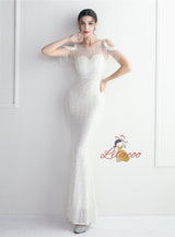 Mermaid Sequins Backless Beading Prom Dress