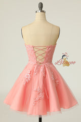 Blue Tulle Spaghetti Straps Homecoming Dress