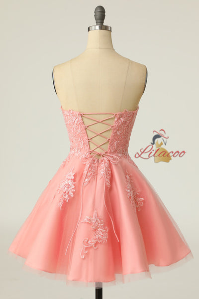 Blue Tulle Spaghetti Straps Homecoming Dress
