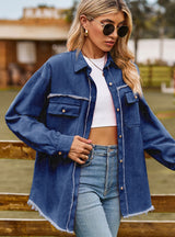 Fringed Blouse Denim Casual Shirt