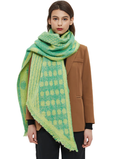 Thickened Jacquard Polka-dot Bevel Scarf