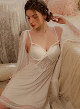 Sexy Gauze Perspective Suspender Nightdress