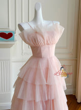 Pink Tiers Gauze Cake Dress