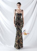 Mermaid Sequins Strapless Prom Dress