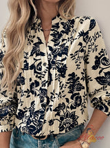 Women Retro Printed Shirt Top