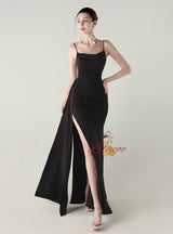 Mermaid Spaghetti Straps Split Beading Prom Dress