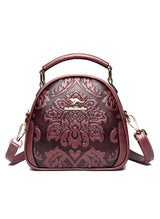 Round Bag Embossed Shoulder Slung Handbag
