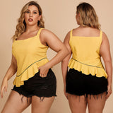 Solid Color Loose Ruffled Top