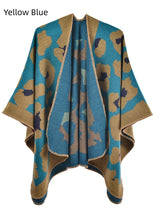 Leopard Print Shawl Split Cloak Scarf