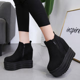 Thick-soled Internal Raised Elastic Wedges Martin Boots